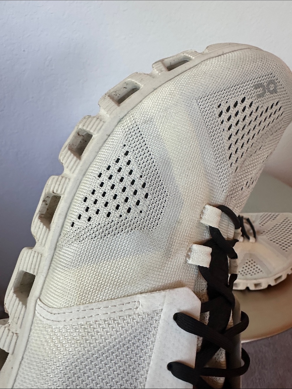 On Cloud Men's Athletic Running Shoes in White/Black - Picture 10 of 11